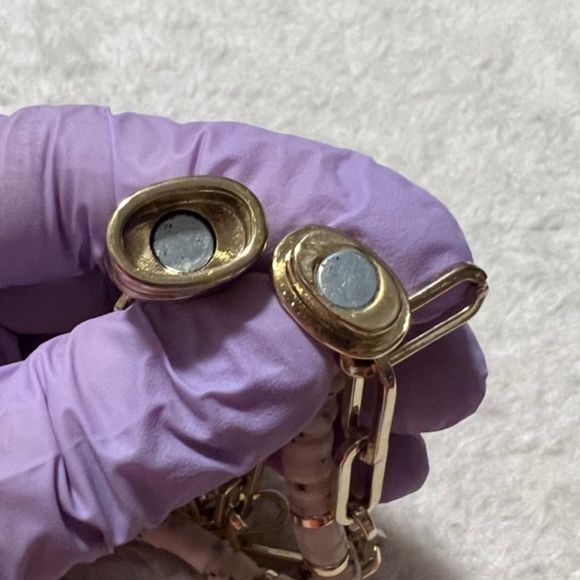 3 Strand Gold Tone Beaded Chain Link 7 Inches Magnetic Clasp Fashion Bracelet - Picture 8 of 9